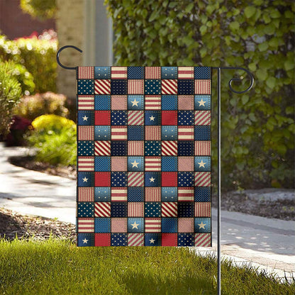 USA Denim Patchwork Pattern Print House Flag