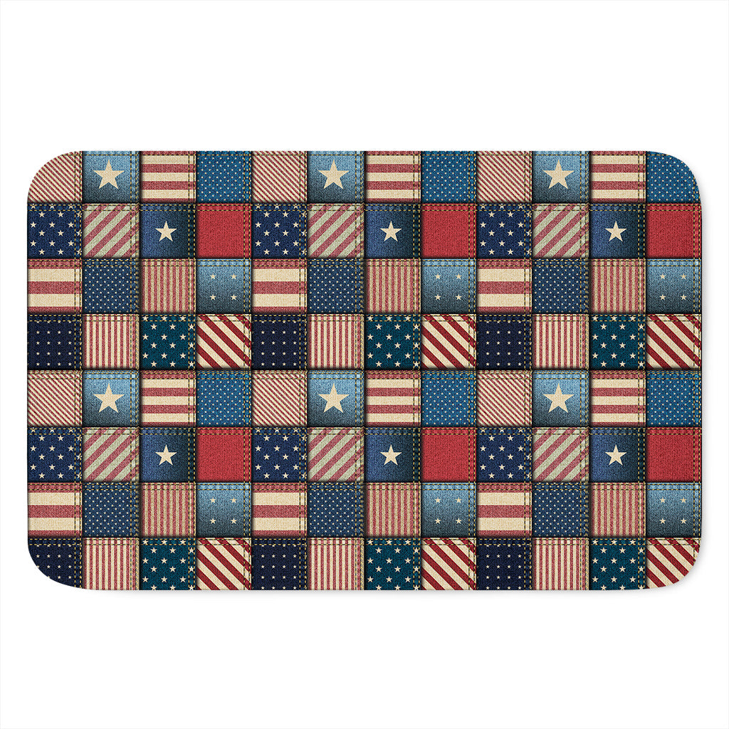 USA Denim Patchwork Pattern Print Indoor Door Mat