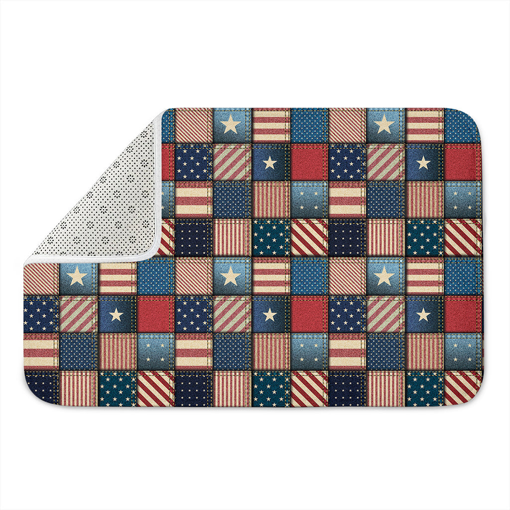 USA Denim Patchwork Pattern Print Indoor Door Mat
