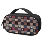 USA Denim Patchwork Pattern Print Insulin Cooler Travel Case