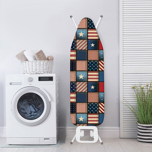 USA Denim Patchwork Pattern Print Ironing Board Cover