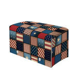USA Denim Patchwork Pattern Print Leather Tissue Box Cover