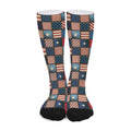 USA Denim Patchwork Pattern Print Long Socks