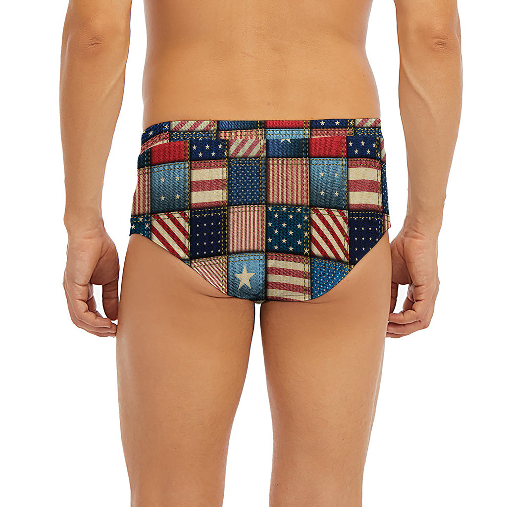 USA Denim Patchwork Pattern Print Men's Briefs