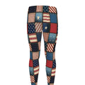 USA Denim Patchwork Pattern Print Men's Leggings