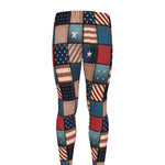 USA Denim Patchwork Pattern Print Men's leggings