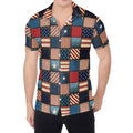 USA Denim Patchwork Pattern Print Men's Shirt