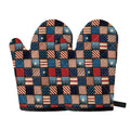 USA Denim Patchwork Pattern Print Oven Mitts