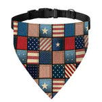USA Denim Patchwork Pattern Print Over The Collar Dog Bandana