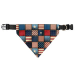 USA Denim Patchwork Pattern Print Over The Collar Dog Bandana