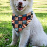 USA Denim Patchwork Pattern Print Over The Collar Dog Bandana