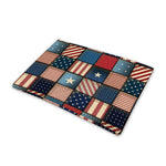 USA Denim Patchwork Pattern Print Pet Cooling Mat Cover