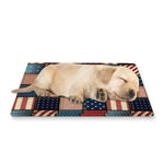 USA Denim Patchwork Pattern Print Pet Cooling Mat Cover