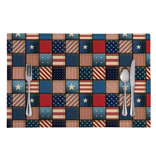 USA Denim Patchwork Pattern Print Placemat
