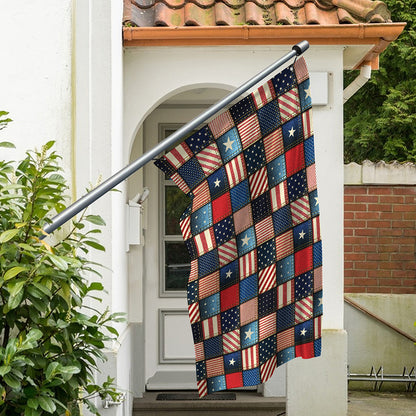 USA Denim Patchwork Pattern Print Polyester Flag