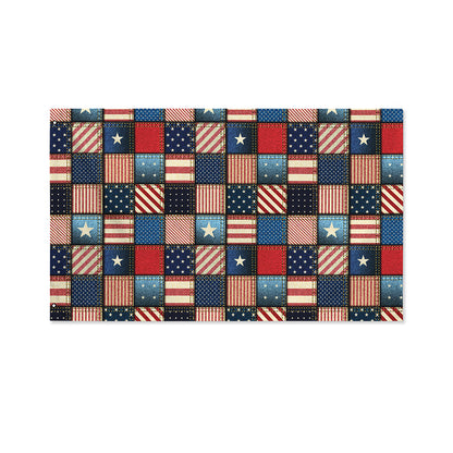 USA Denim Patchwork Pattern Print Polyester Flag