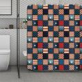 USA Denim Patchwork Pattern Print Polyester Shower Curtain