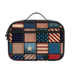 USA Denim Patchwork Pattern Print Portable Lunch Bag