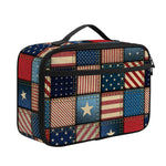 USA Denim Patchwork Pattern Print Portable Lunch Bag