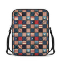 USA Denim Patchwork Pattern Print Rectangular Crossbody Bag