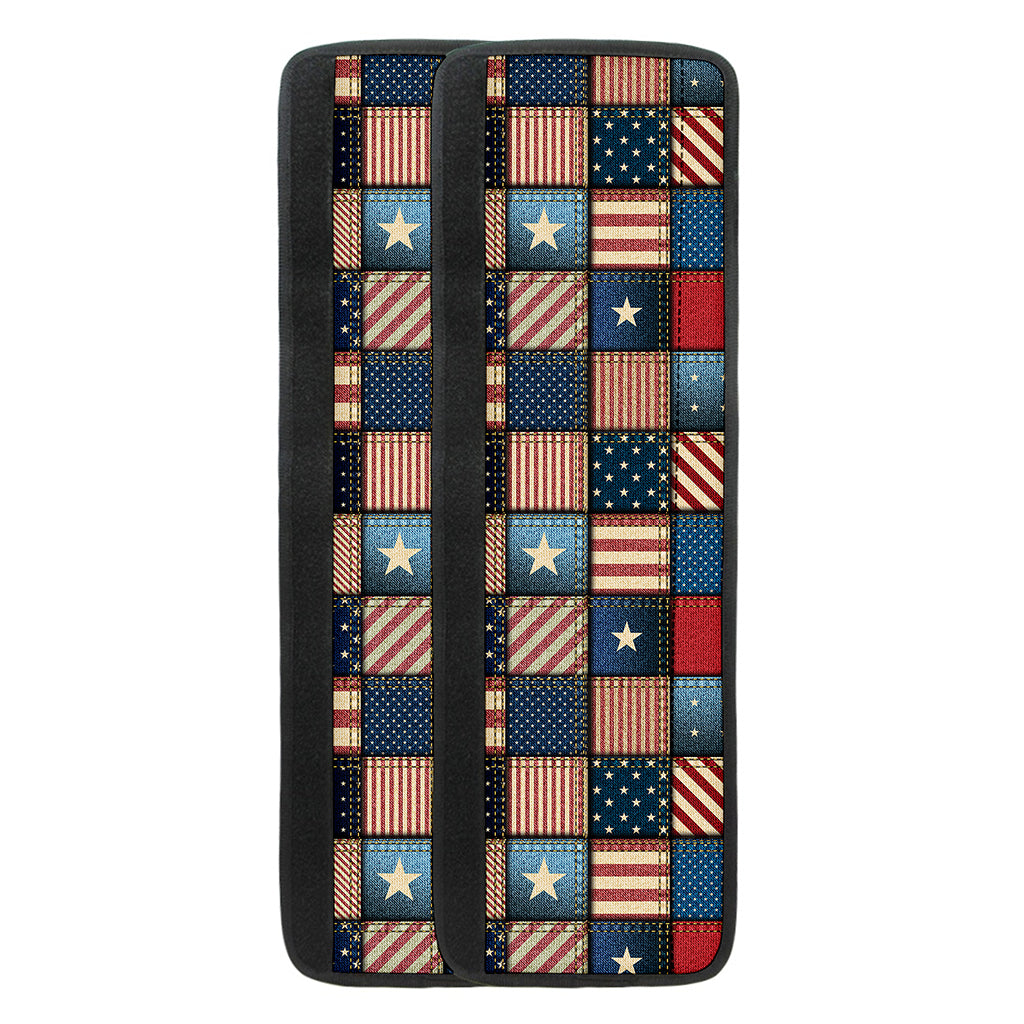 USA Denim Patchwork Pattern Print Refrigerator Handle Covers