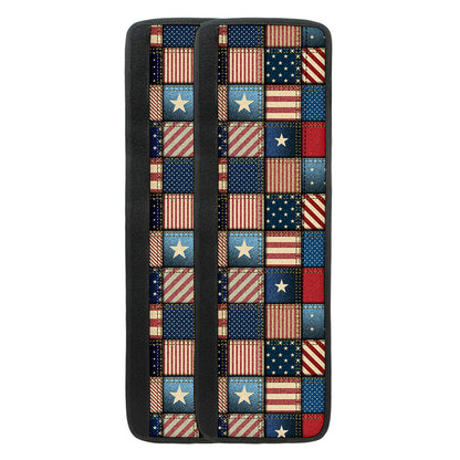 USA Denim Patchwork Pattern Print Refrigerator Handle Covers