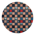 USA Denim Patchwork Pattern Print Round Blanket