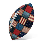 USA Denim Patchwork Pattern Print Rugby Ball