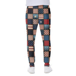 USA Denim Patchwork Pattern Print Scuba Joggers