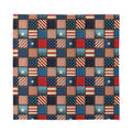 USA Denim Patchwork Pattern Print Silk Bandana