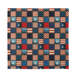 USA Denim Patchwork Pattern Print Silk Bandana