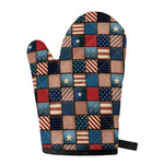 USA Denim Patchwork Pattern Print Single Oven Mitt