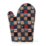 USA Denim Patchwork Pattern Print Single Oven Mitt