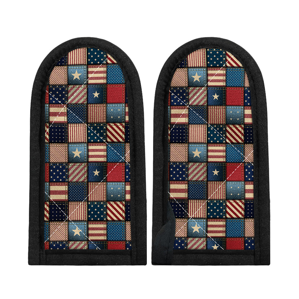 USA Denim Patchwork Pattern Print Skillet Handle Cover