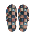 USA Denim Patchwork Pattern Print Slippers