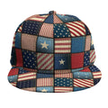 USA Denim Patchwork Pattern Print Snapback Cap