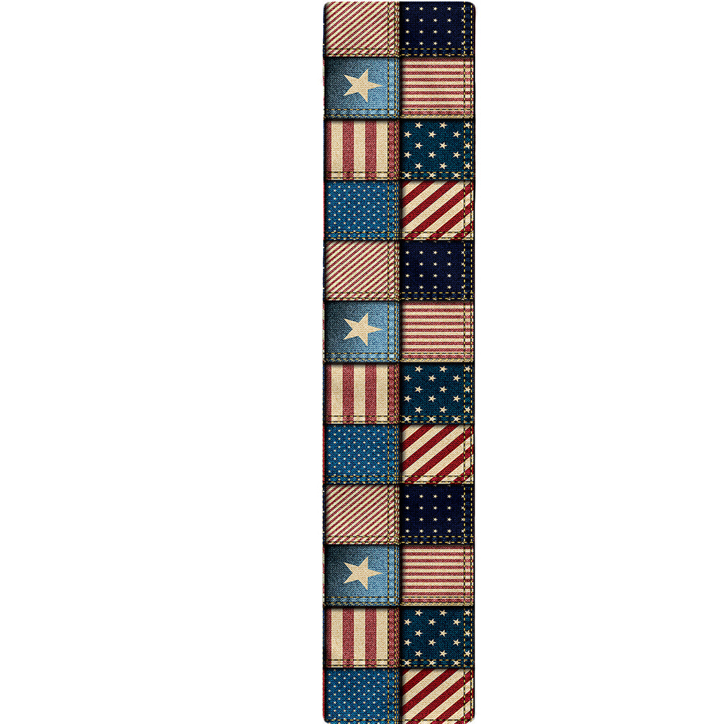 USA Denim Patchwork Pattern Print Table Runner