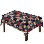 USA Denim Patchwork Pattern Print Tablecloth