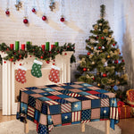 USA Denim Patchwork Pattern Print Tablecloth