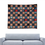 USA Denim Patchwork Pattern Print Tapestry
