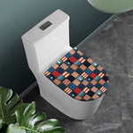 USA Denim Patchwork Pattern Print Toilet Lid Cover