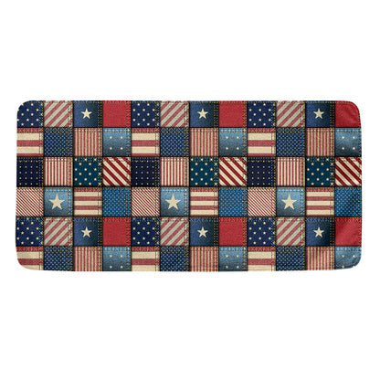 USA Denim Patchwork Pattern Print Towel