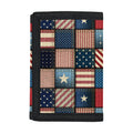 USA Denim Patchwork Pattern Print Trifold Wallet