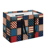 USA Denim Patchwork Pattern Print Utility Tote Bag