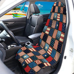 USA Denim Patchwork Pattern Print Waterproof Car Seat Cover