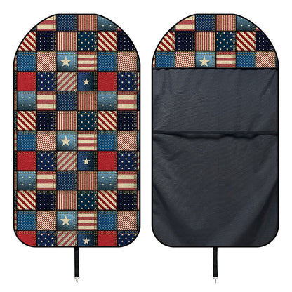USA Denim Patchwork Pattern Print Waterproof Car Seat Cover