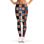 USA Denim Patchwork Pattern Print Women's Leggings