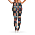 USA Denim Patchwork Pattern Print Women's Leggings