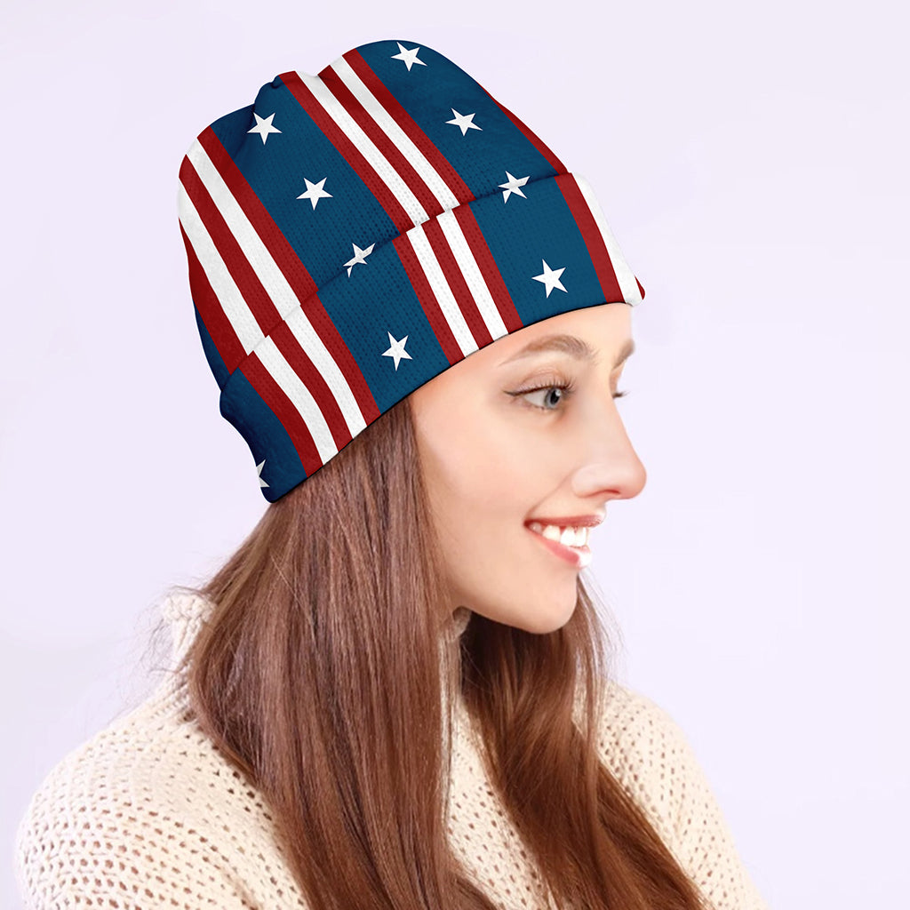 USA Independence Day Pattern Print Beanie