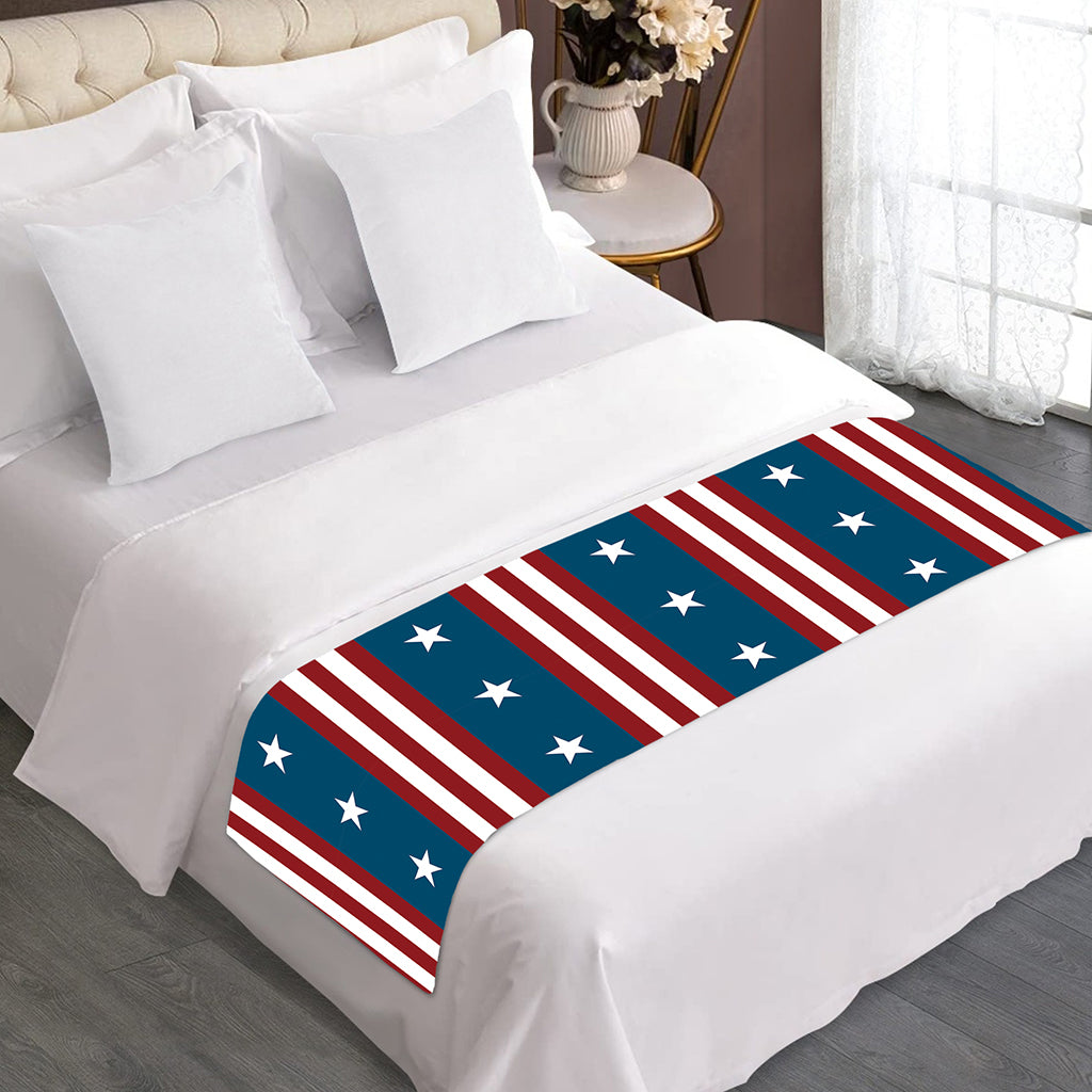 USA Independence Day Pattern Print Bed Runner